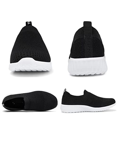 Comfortable Mesh Slip on Easy Sneakers LANCROP Women's Sock Walking Shoes