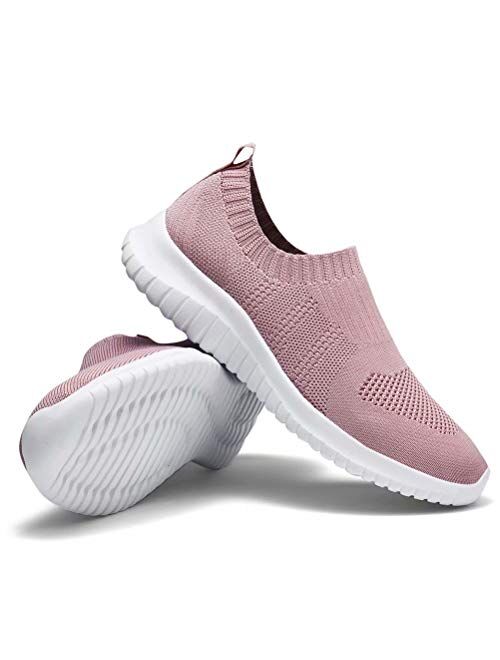 konhill Women's Walking Tennis Shoes - Lightweight Athletic Casual Gym Slip on Sneakers