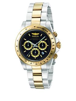 Men's Speedway 39.5mm Steel and Gold Tone Stainless Steel Chronograph Quartz Watch, Two Tone/Black (Model: 9224)