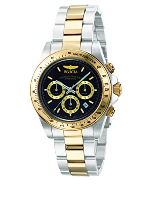 Invicta Men's Speedway 39.5mm Steel and Gold Tone Stainless Steel Chronograph Quartz Watch, Two Tone/Black (Model: 9224)