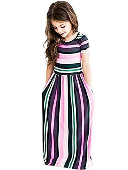 Buy Miss Bei Girls Long Sleeve Floral Pleated Swing Casual Maxi Dress Pocket  4-16Y Casual Midi Dress online | Topofstyle