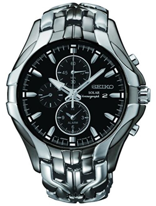 Seiko Men's SSC139 Excelsior Gunmetal and Silver-Tone Stainless Steel Solar Watch