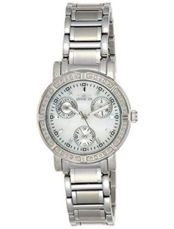 Women's Wildflower Stainless Steel Diamond Quartz Watch, Silver (Model: 4718)