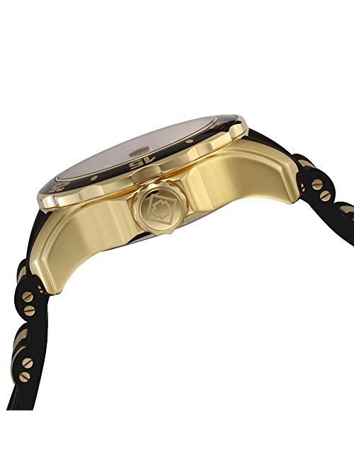 Invicta Men's Pro Diver Scuba GMT 48mm Gold Tone Stainless Steel Quartz Watch with Black Silicone Strap, Black (Model: 6991)