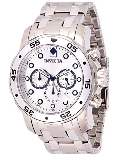 Invicta Men's Pro Diver Scuba 48mm Stainless Steel Chronograph Quartz Watch, Silver (Model: 0071)