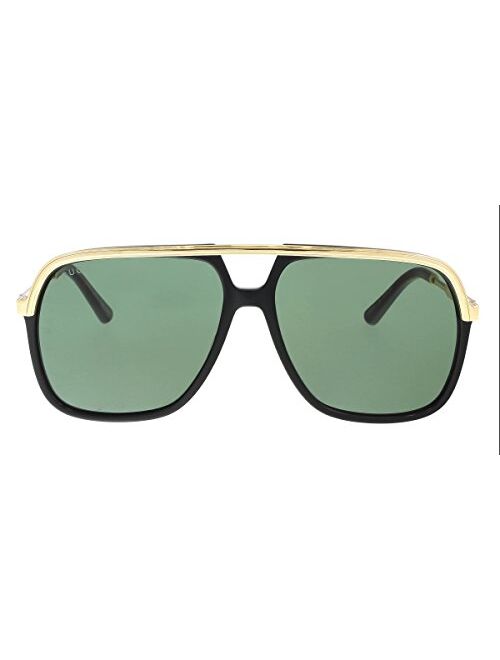 Gucci GG0200S 001 Black/Gold GG0200S Square Pilot Sunglasses Lens Category 3, 57-14-145