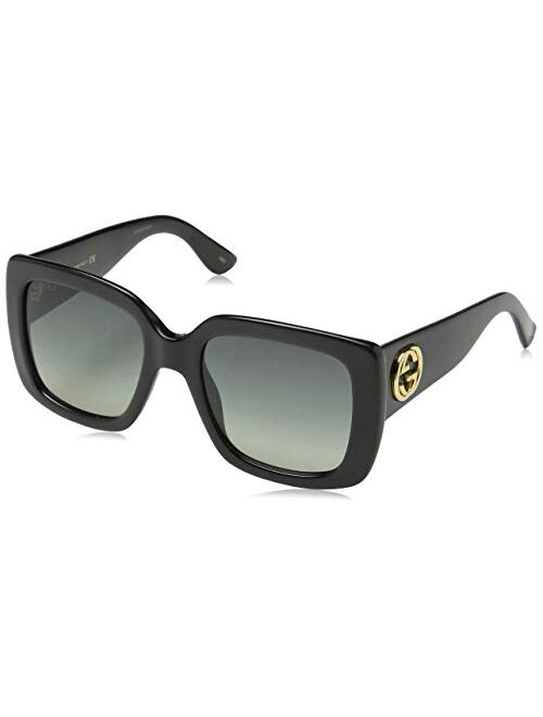 Gucci GG0141S 001 Black GG0141S Square Sunglasses Lens Category 2 Size 53mm