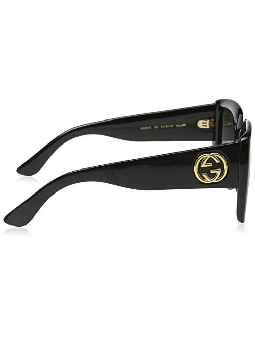 Gucci GG0141S 001 Black GG0141S Square Sunglasses Lens Category 2 Size 53mm