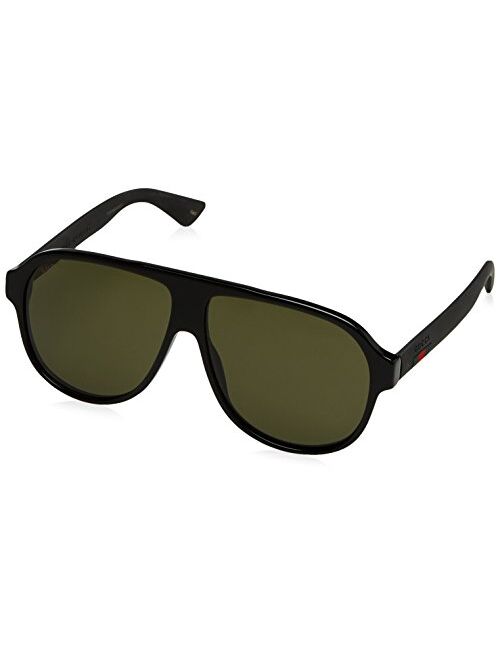 Gucci Urban Oversized Sunglasses, Lens-59 Bridge-11 Temple-145, Black / Green / Black