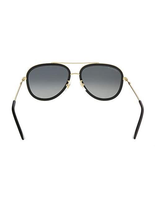 Gucci GG 0062S 011 Black Gold Metal Aviator Sunglasses Grey Gradient Polarized Lens