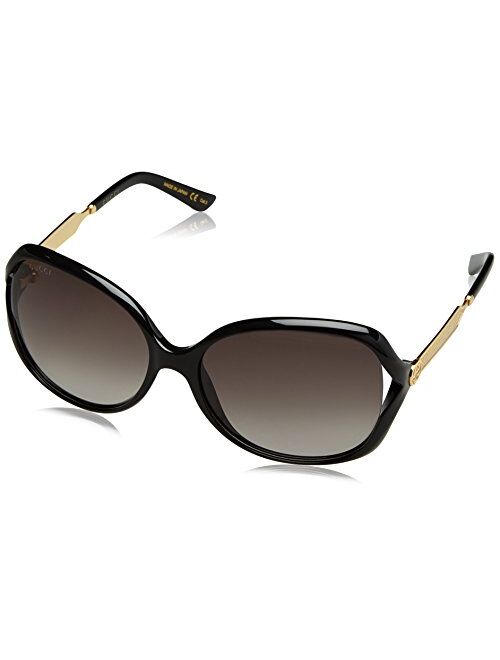 Gucci Women 0076S 60 Black/Grey Sunglasses 60mm