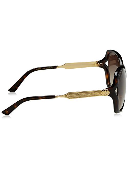 Gucci Women\'s Oval Sunglasses - Havana/Brown, 60-16-130