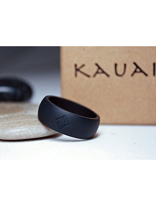 KAUAI Silicone Wedding Ring for Men, 8 Rings/Active X2 Series, Extra Strength and Leading-Edge Comfort - 8.5 mm Wide - 2.7mm Thick