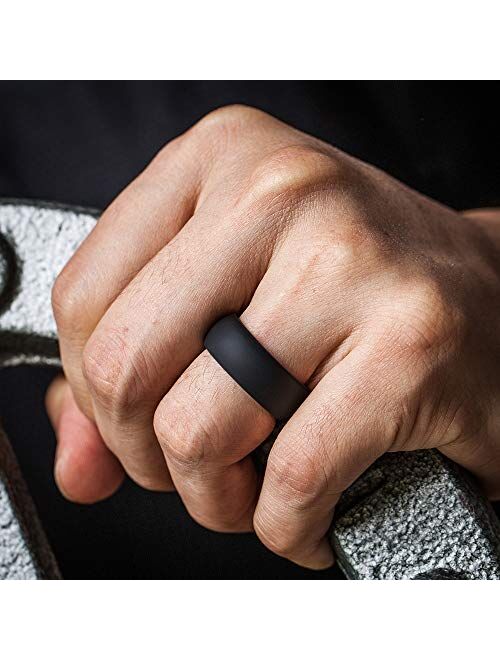 ThunderFit Silicone Wedding Ring for Men - 8.7mm Wide - 2.5mm Thick