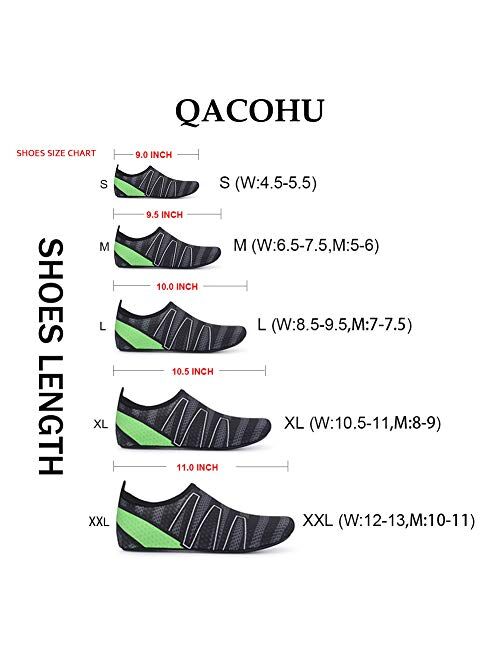 QACOHU Womens Mens Water Shoes Barefoot Skin Shoes Quick-Dry Water Shoe for Dive Surf Swim Beach Yoga