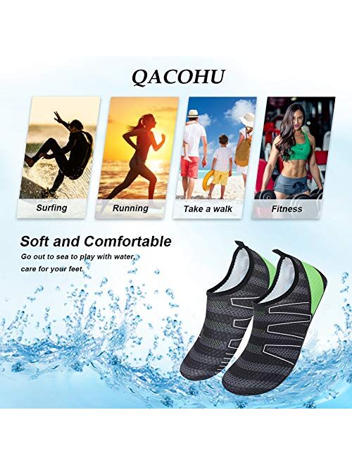 QACOHU Womens Mens Water Shoes Barefoot Skin Shoes Quick-Dry Water Shoe for Dive Surf Swim Beach Yoga