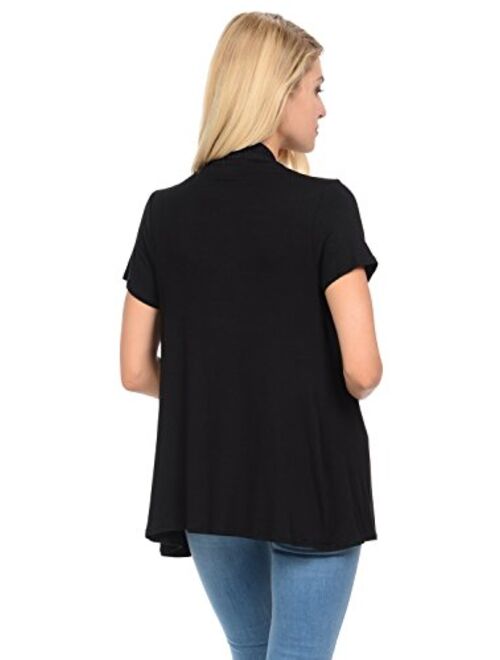 Pastel by Vivienne Women's Short Sleeve Open Front Vest (15+ Colors/S-3XL)