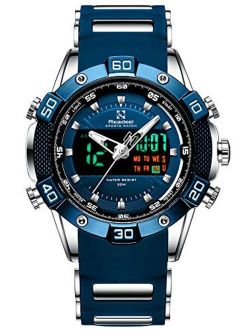 Youwen Watch Men's Sports Watch LED Digital and Quartz Analog Dual Movement Men's Watch Chronograph Military Watch Waterproof Men's Watch