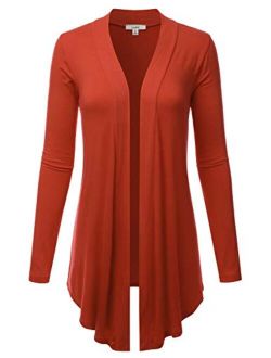 LALABEE Women's Draped Open-Front Long Sleeve Light Weight Cardigan (S~3XL)