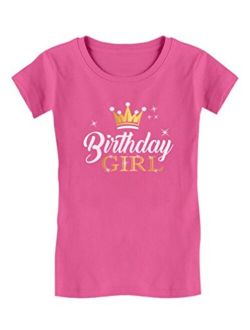 Birthday Girl Party Shirt Princess Crown Girls Fitted T-Shirt