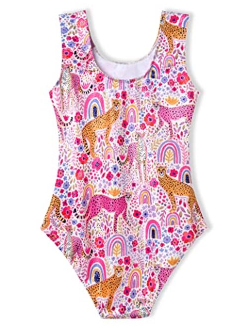 TENVDA Girls Leotards for Gymnastics Outfits Sparkle Kids One-Piece Colorful Dancewear Size 2-12 Years Old