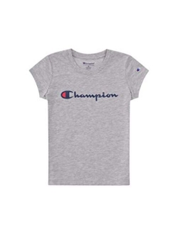 Girls Heritage Short Sleeve Script Logo Tee Shirt Big and Little Girls