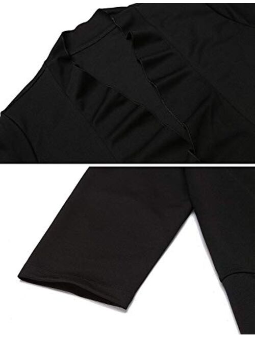 Women's 3/4 Sleeve Cropped Bolero Shrug Open Front Cardigan (Blue, XX-Large)