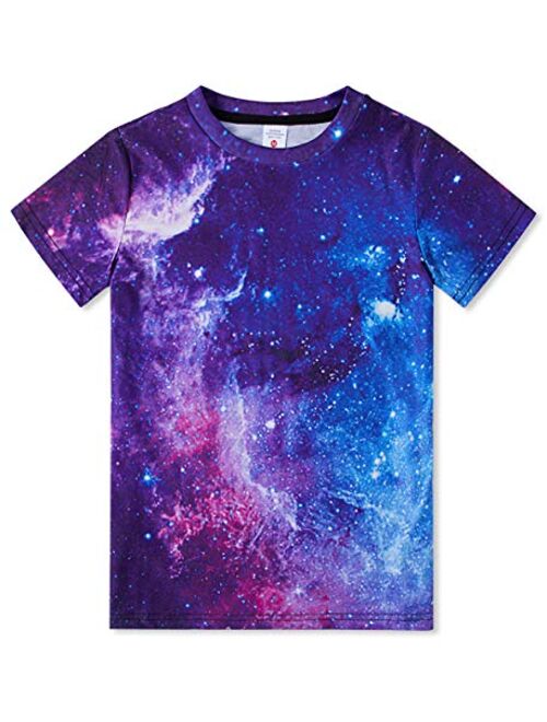 Funnycokid Boys Girls 3D Printed Graphic T-Shirt Kids Teenagers Short Sleeve Tee Shirts 6-16 Years