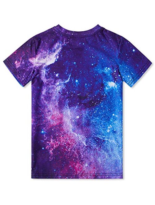 Funnycokid Boys Girls 3D Printed Graphic T-Shirt Kids Teenagers Short Sleeve Tee Shirts 6-16 Years