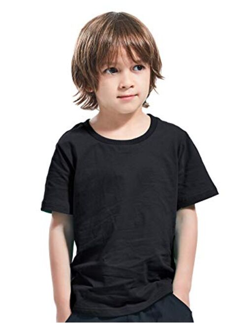 COSLAND Baby & Kids Heavyweight Short Sleeves Solid Color T-Shirt