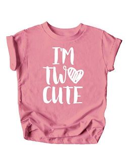 Olive Loves Apple Im Two Cute 2nd Birthday Shirt for Toddler Girls Second Birthday Outfit
