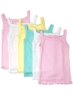 CAOMP Girls Camisole%100 Organic Cotton Undershirt Tank Tee Top Pack of 2 