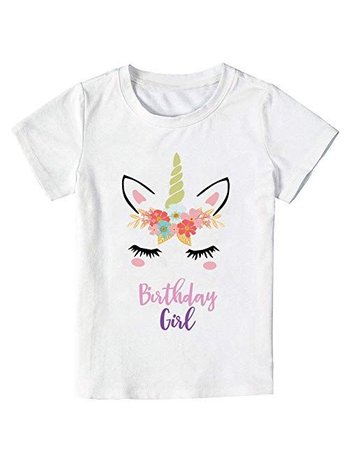 Unicorn Birthday T-Shirt, Unicorn Outfit Gifts for Girls
