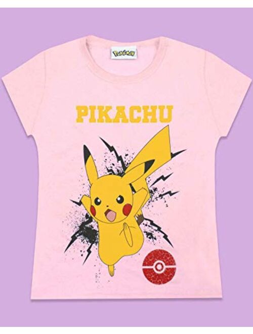 Pokemon Childrens/Girls Official Pikachu Bolt T-Shirt
