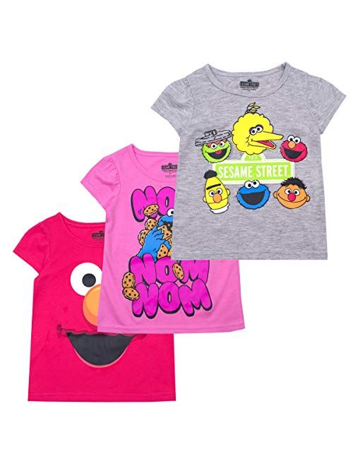 Sesame Street T-Shirt Short Sleeve Elmo Big Bird Cookie Monster 3-Pack