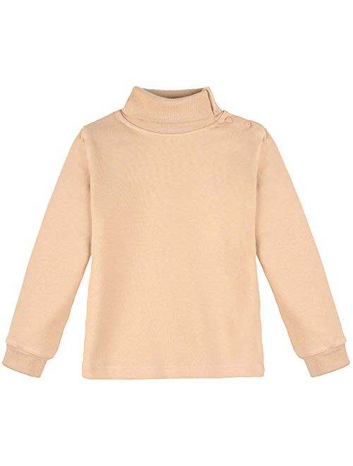 Lovetti Girls Basic Long Sleeve Turtleneck 100% Cotton T-Shirt 