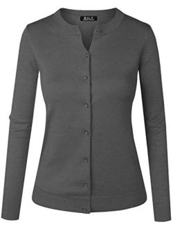 BH B.I.L.Y USA Women's Unique Button Long Sleeve Soft Knit Cardigan Sweater