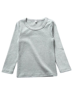 KISBINI Unisex Girls 100% Cotton Long Sleeve T-Shirt Top Tees