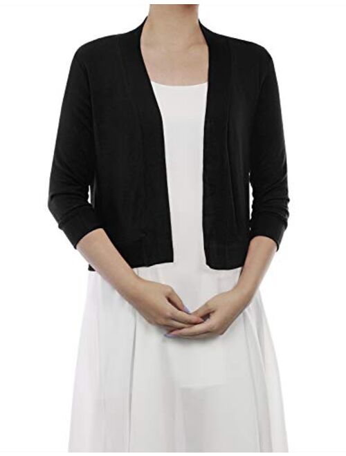 BH B.I.L.Y USA Women's Classic Open Front Cropped Cardigan