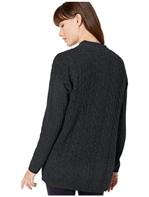 Amazon Essentials Women's Relaxed Fit Long-Sleeve Cable Open-Front Sweater