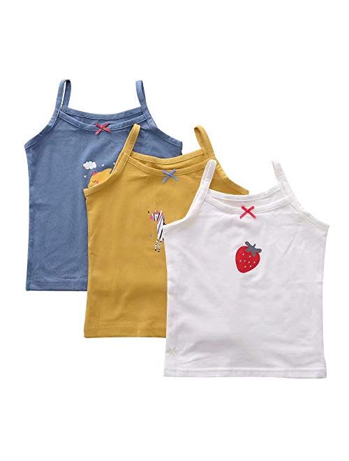 benetia Girls' Soft Cotton Undershirts 3-Pack