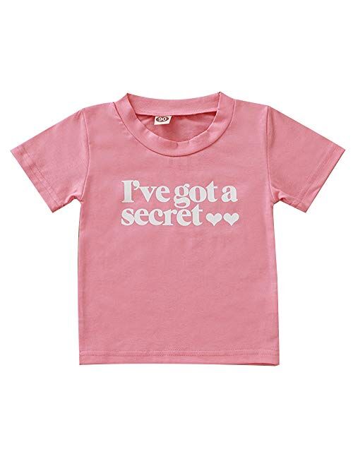 Toddler Little Girls Going to be Big Sister Cotton T-Shirt Clothes Short Sleeve Secret Letter Pink Tops Tee Outfit
