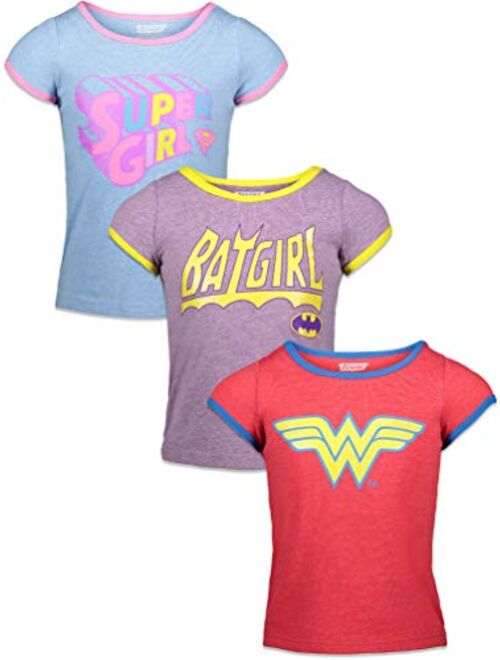 DC Comics Girls 3 Pack T-Shirts Vintage Wonder Woman Batgirl Supergirl