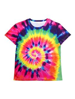 Losturban Big Boys' Girls' 3D Print Short Sleeve T-Shirt Kids Crew Graphic Tee