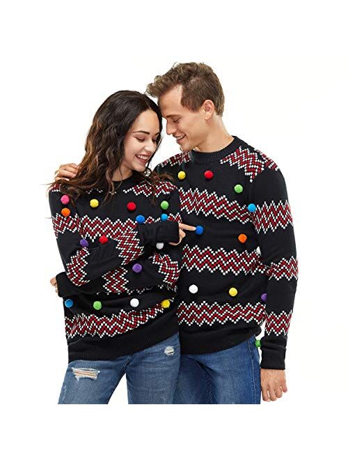 Unisex Women's Ugly Christmas Sweater Funny Design Knitted Ugly Pullover