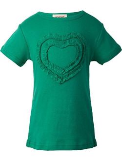Ipuang Girls Heart-shaped Short Sleeve T-Shirt