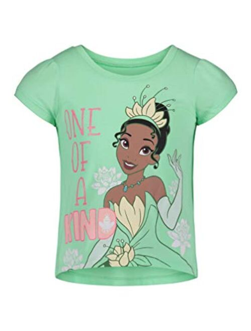 Disney Princess Mulan Rapunzel Moana Tiana 4 Pack Short Sleeve Graphic T-Shirt