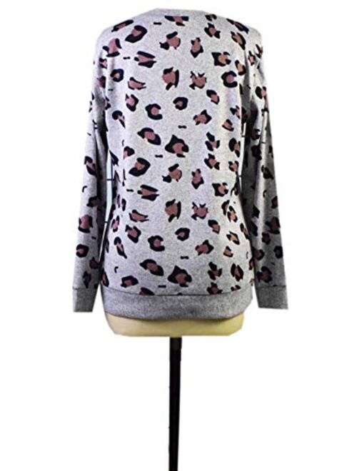 Mommy and Me Clothes Leopard Print Short Bell Sleeve Blouse Top Family Matching Round Neck Casual T-Shirt Top