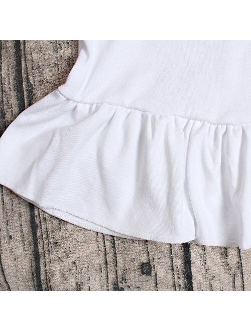 Yawoo Haan Baby Girls Solid Short Sleeve T-Shirt Cotton Basic Tee