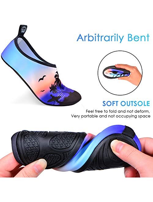 OYODSS Water Shoes Quick-Dry Outdoor Beach Swim Sports Barefoot Aqua Yoga Socks for Women Men (Waterproof Pouch Included)